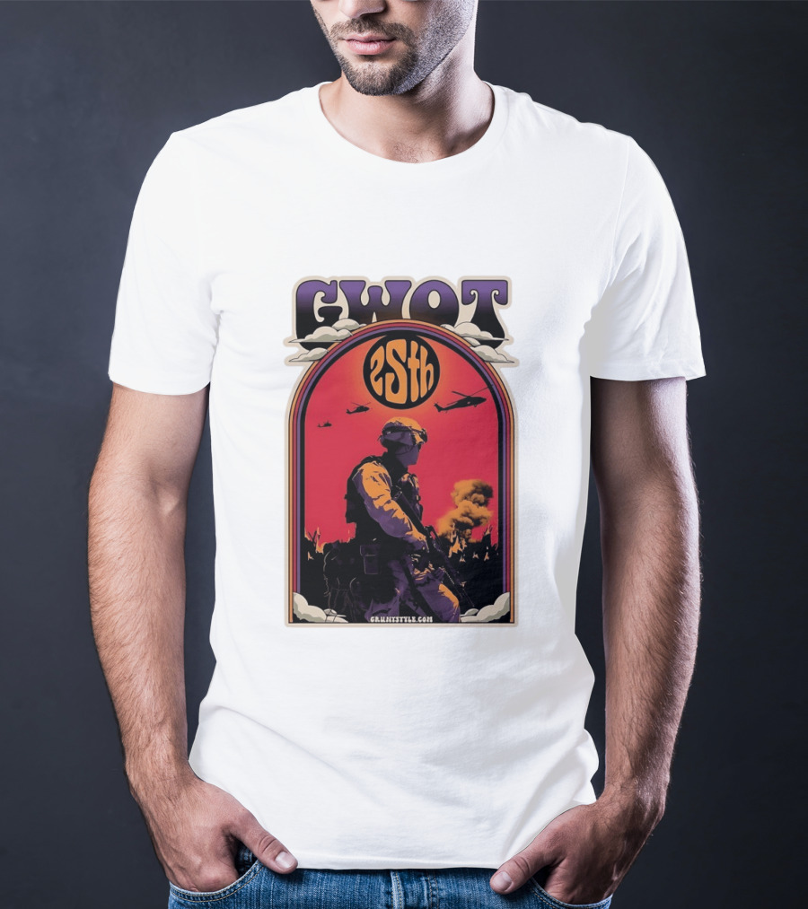 GWOT 25th Anniversary Soldier Helicopters Gruntstyle.com T-Shirt