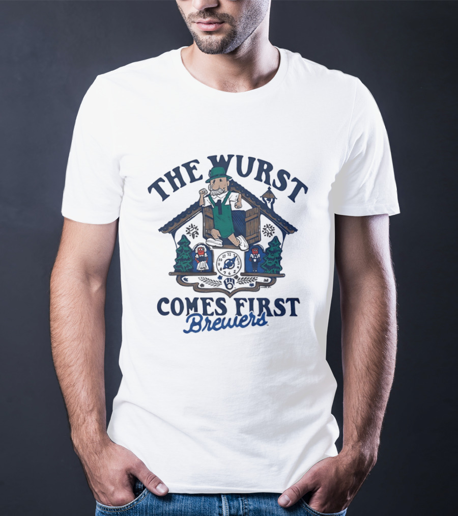 Milwaukee Brewers The Wurst Comes First Cuckoo Brewers T-Shirt