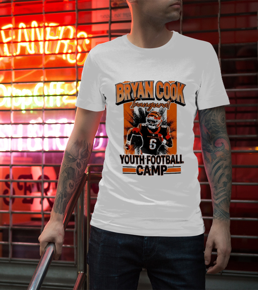 Bryan Cook Inaugural Youth Football Camp Cincinnati Bengals Player Number 6 T-Shirt