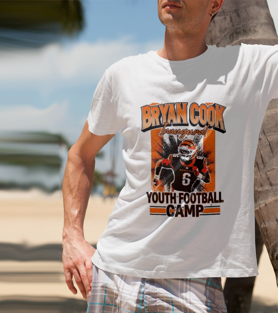 Bryan Cook Inaugural Youth Football Camp Cincinnati Bengals Player Number 6 T-Shirt