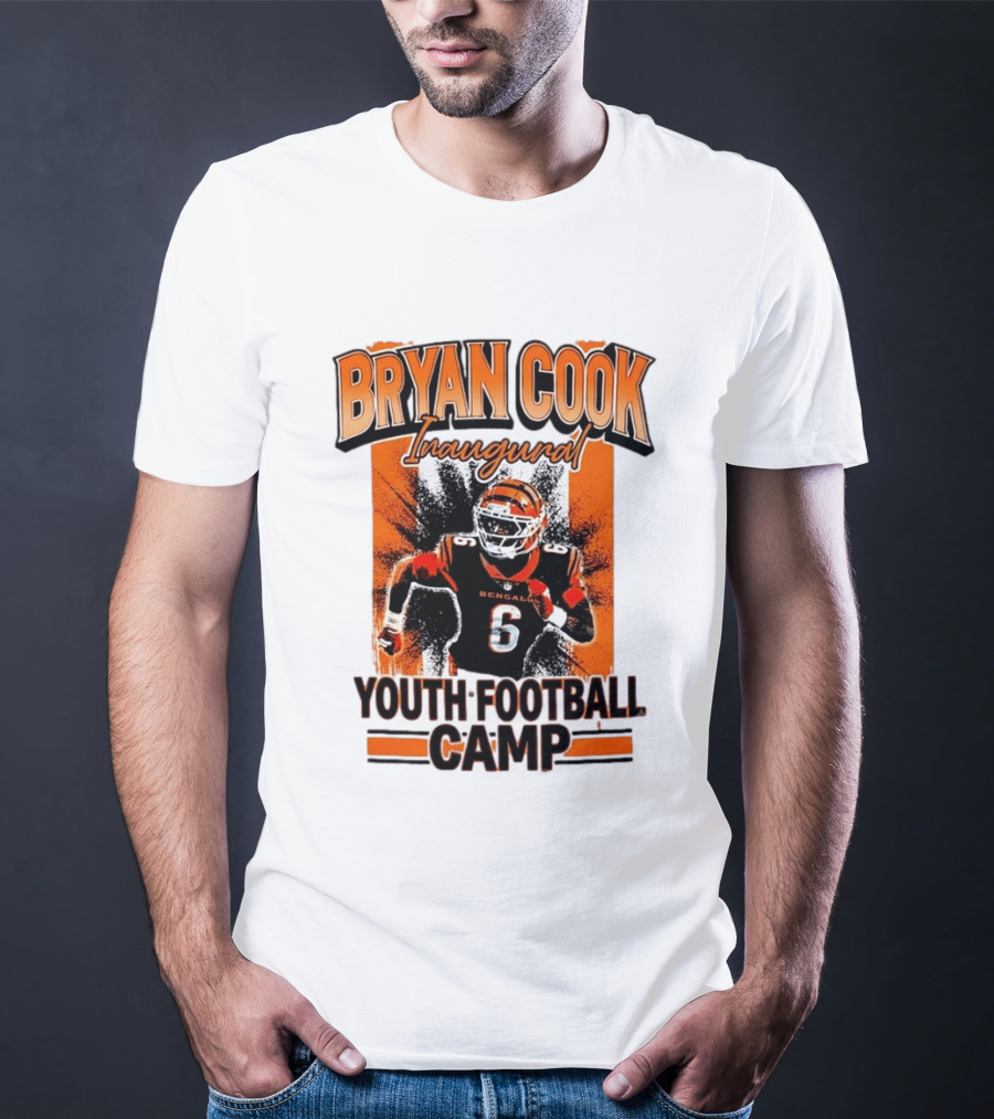 Bryan Cook Inaugural Youth Football Camp Cincinnati Bengals Player Number 6 T-Shirt