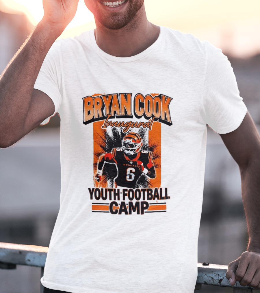 Bryan Cook Inaugural Youth Football Camp Cincinnati Bengals Player Number 6 T-Shirt