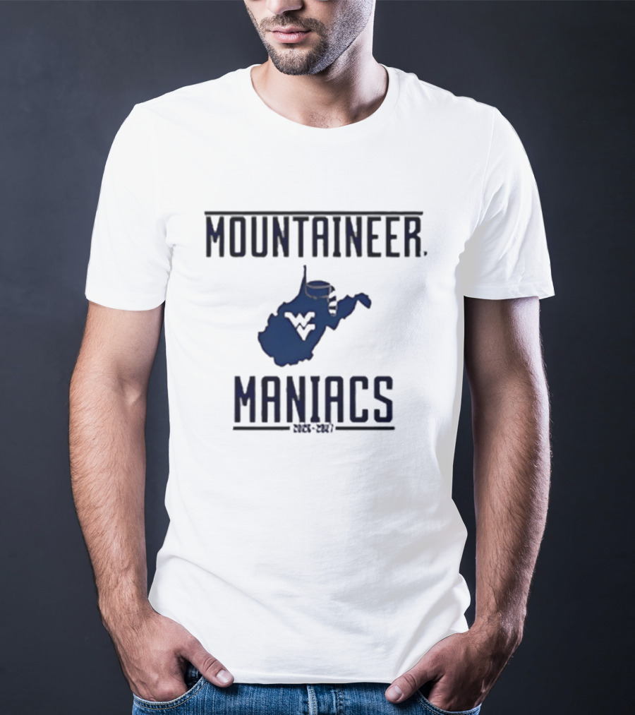 Mountaineer Maniacs West Virginia State Outline 2026 2027 T-Shirt
