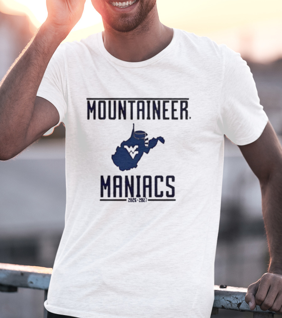 Mountaineer Maniacs West Virginia State Outline 2026 2027 T-Shirt