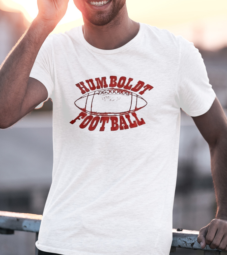 Humboldt High School Football Vintage Style Oval Ball T-Shirt