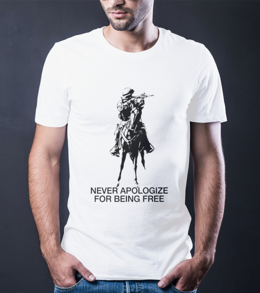 Never Apologize For Being Free Horseback Rider T-Shirt