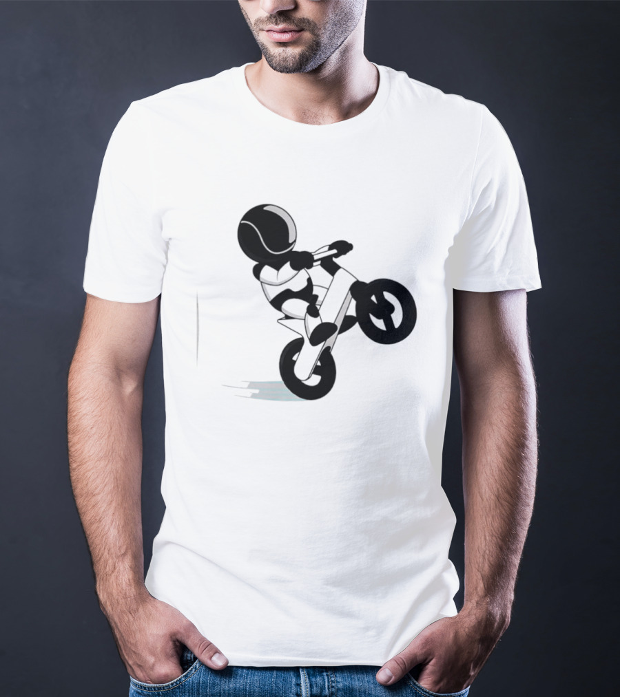 Stick Figure Biker Wheelie Adventure T-Shirt