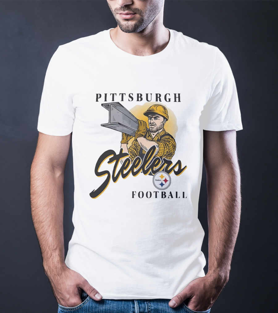 Pittsburgh Steelers Football Construction Worker Strength T-Shirt