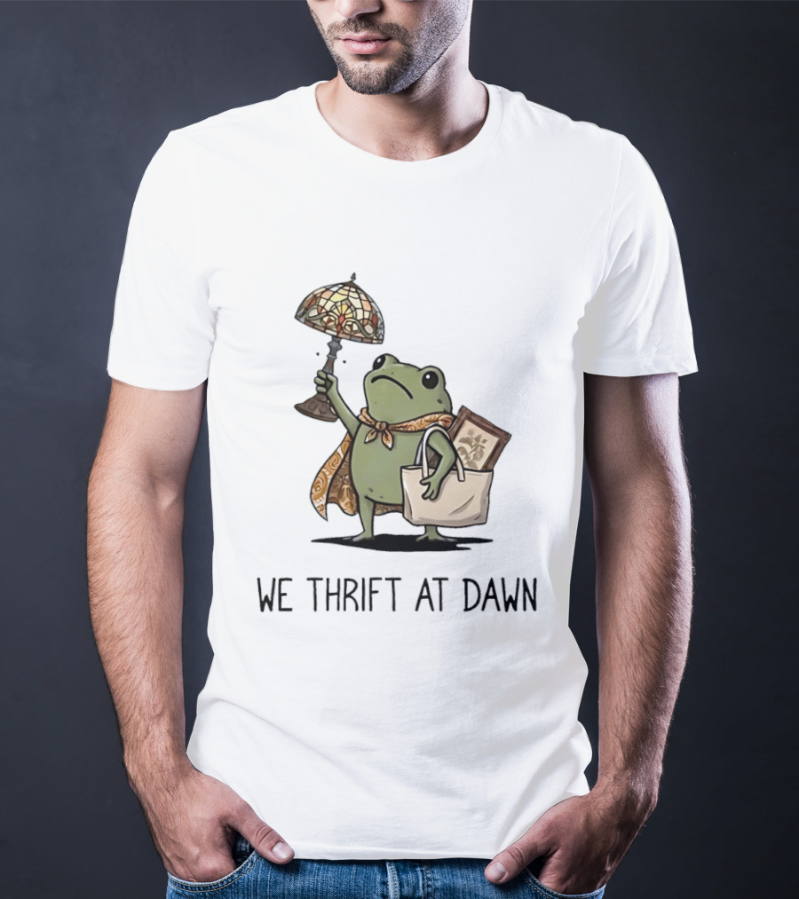 We Thrift At Dawn Frog With Vintage Lamp And T-Shirt