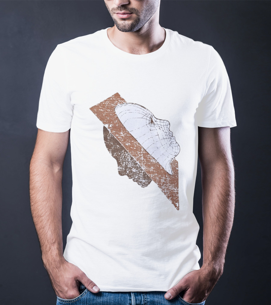 Wireframe Human Profile Collage Abstract Geometric Face T-Shirt