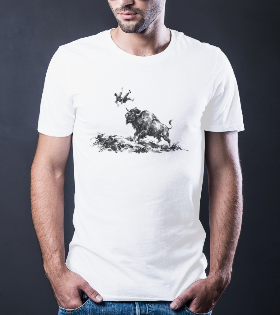 Yellowstone National Park Bison Toss Do Not Pet The Wildlife Warning T-Shirt