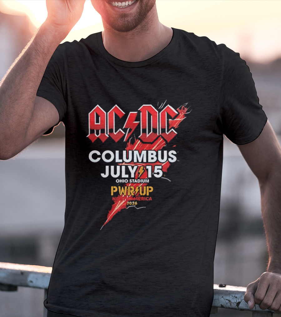 AC DC PWR UP North America Tour Columbus July 15 Ohio Stadium 2026 T-Shirt