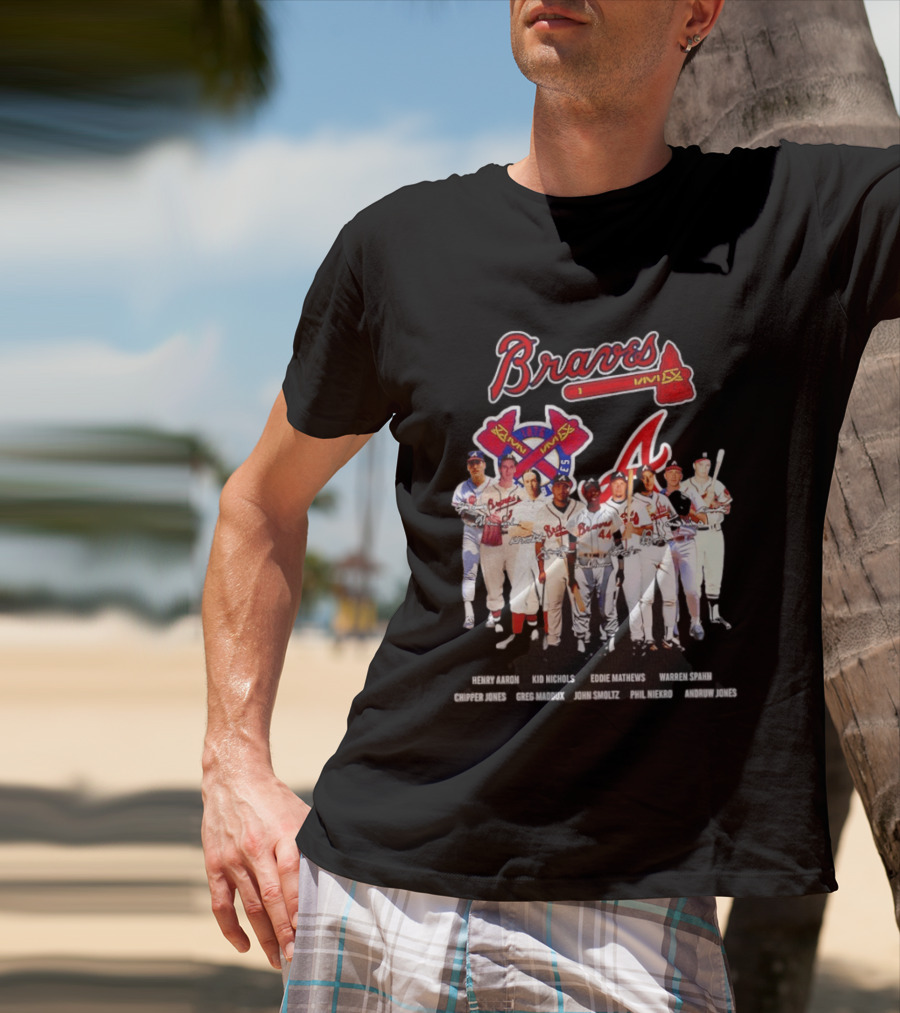 Atlanta Braves Legends Aaron Nichols Mathews Spahn Jones Maddux Smoltz Niekro T-Shirt