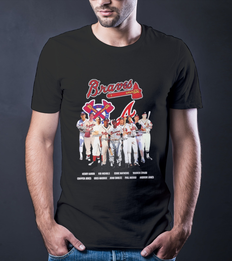 Atlanta Braves Legends Aaron Nichols Mathews Spahn Jones Maddux Smoltz Niekro T-Shirt