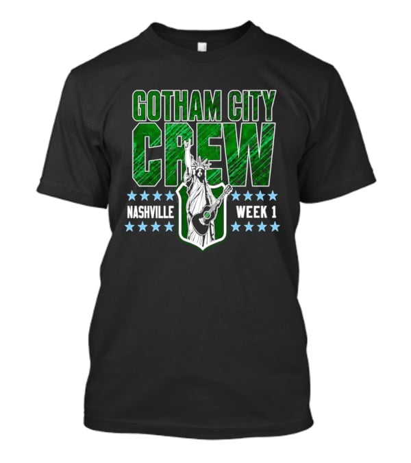 Gotham City Crew Nashville Week 1 Statue Of Liberty Guitar T-Shirt