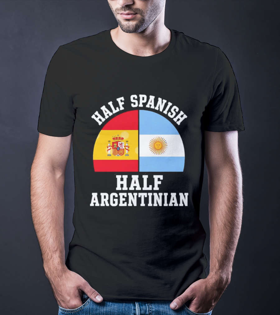 Half Spanish Half Argentinian Flags T-Shirt