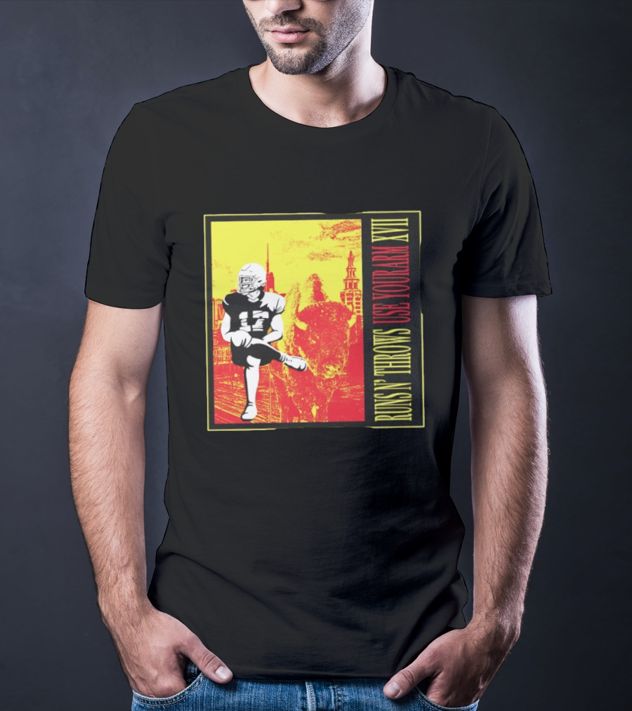 Buffalo Bills Josh Allen Runs N' Throws Use Your Arm XVII Football Buffalo T-Shirt