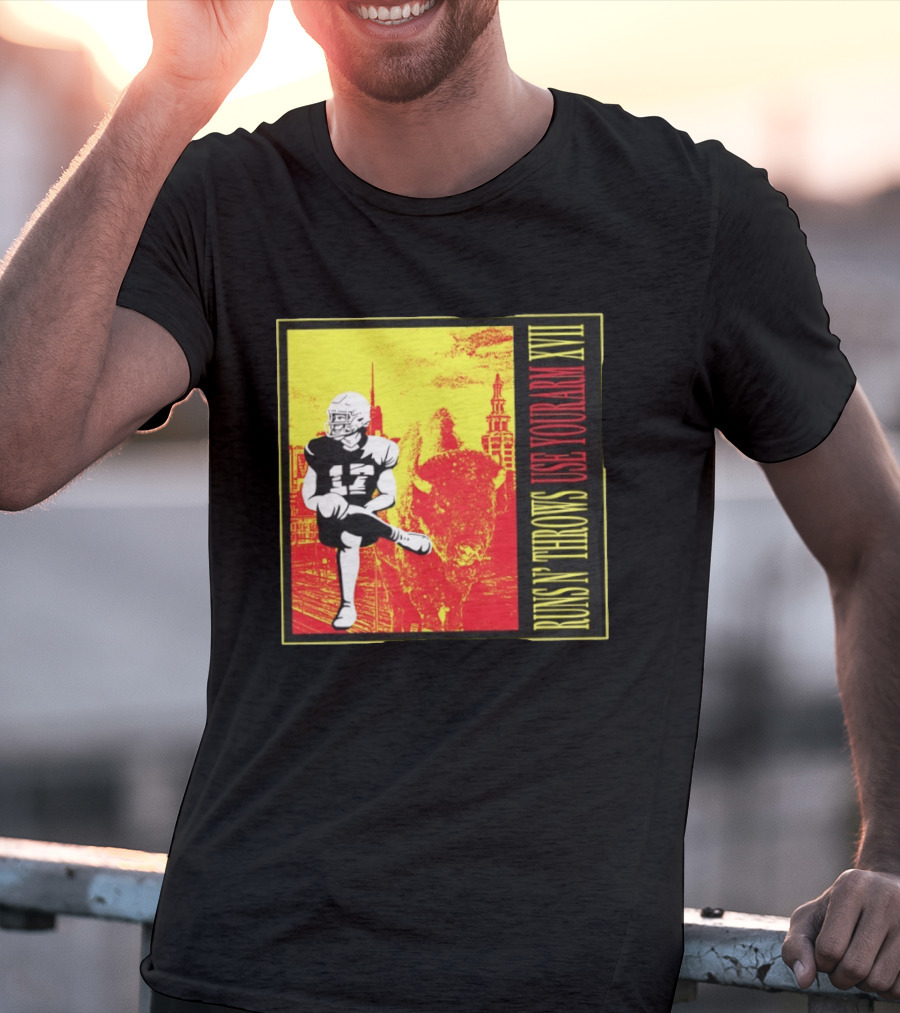 Buffalo Bills Josh Allen Runs N' Throws Use Your Arm XVII Football Buffalo T-Shirt
