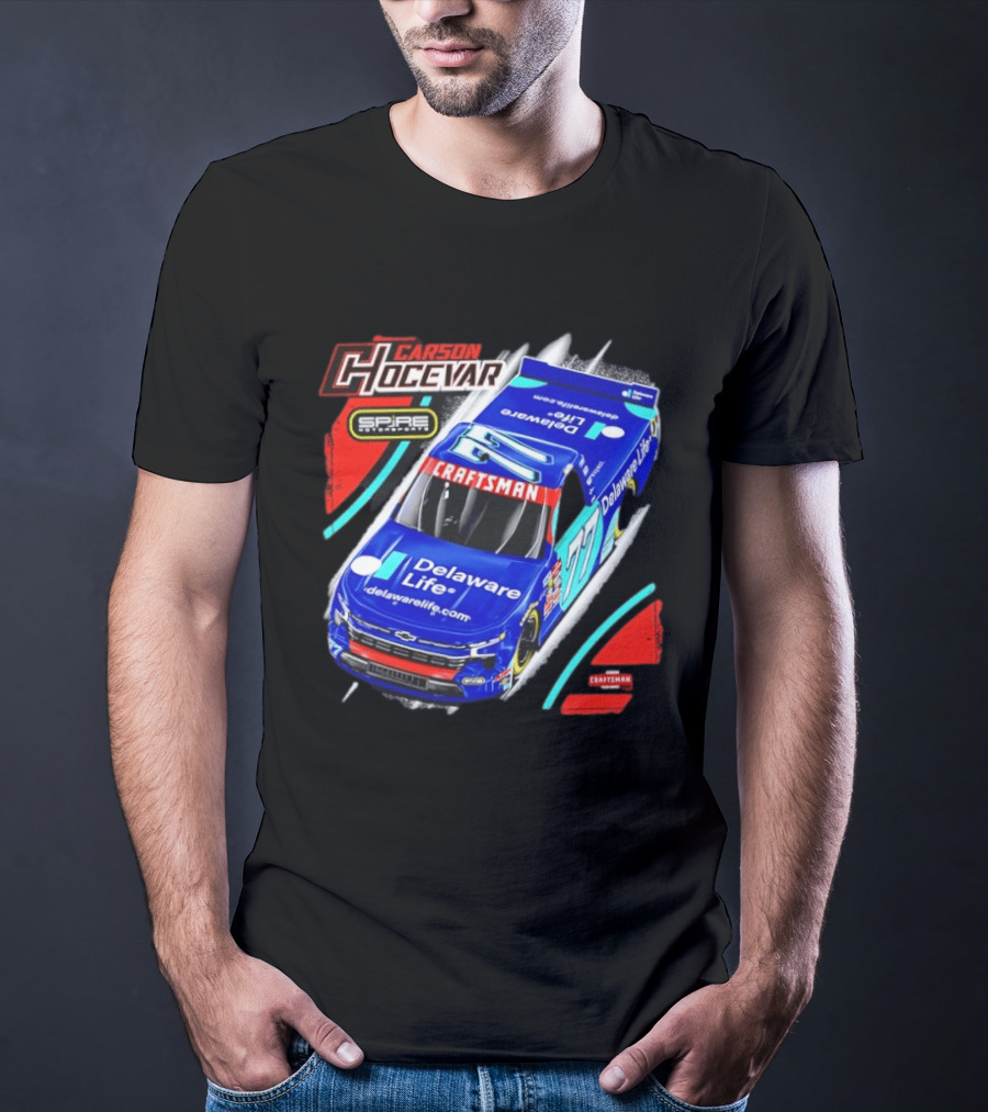 Carson Hocevar Spire Motorsports #77 Delaware Life Craftsman Racing T-Shirt