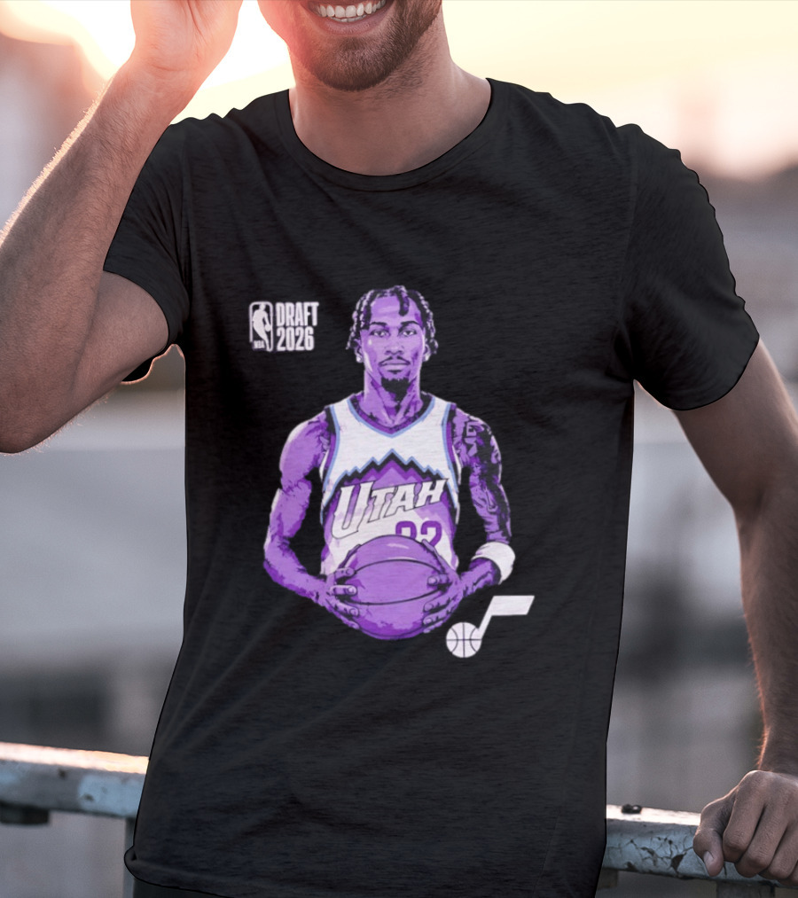 Utah Jazz 2026 NBA Draft Darryn Peterson Fade Basketball T-Shirt