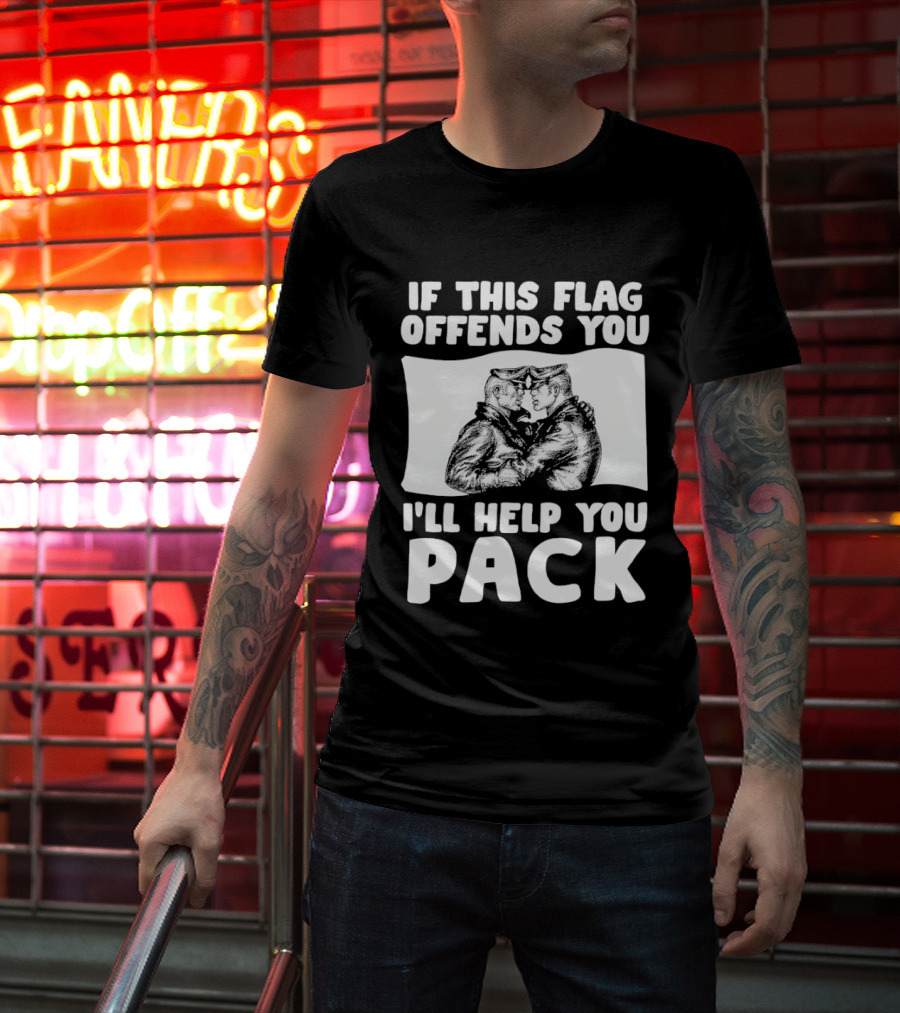 If This Flag Offends You I'll Help You Pack Leather Pride Bulldog T-Shirt