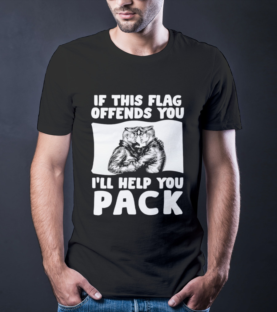 If This Flag Offends You I'll Help You Pack Leather Pride Bulldog T-Shirt