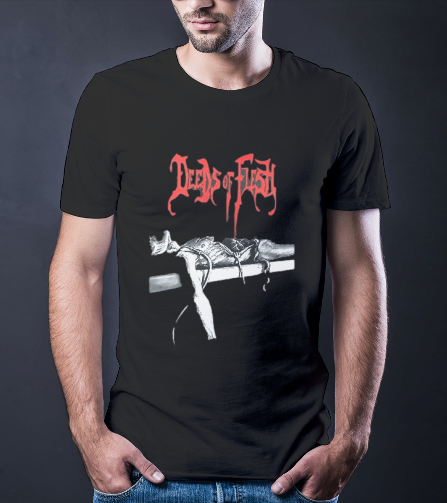Deeds Of Flesh Trading Pieces The Mortician Stands Over The Body Mind Altered Two Sided T-Shirt