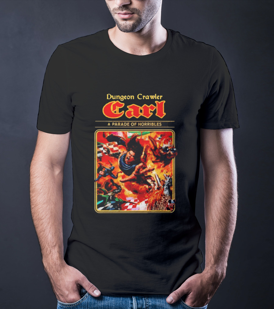 Dungeon Crawler Carl A Parade Of Horribles Fiery Adventure Scene With Characters T-Shirt