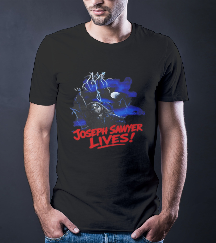 Joseph Sawyer Lives Zombie Resurrection With Lightning And Moon T-Shirt