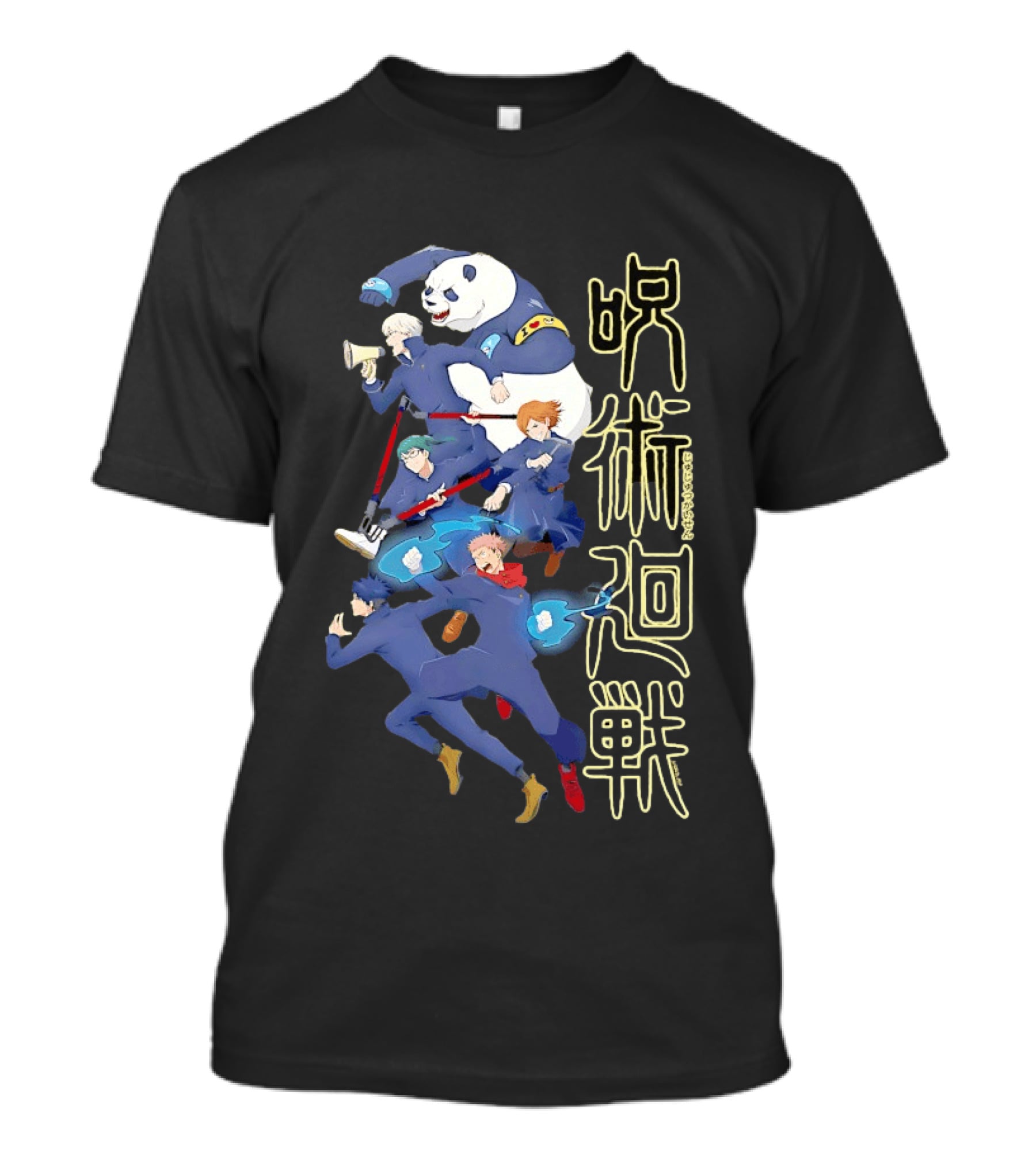 Jujutsu Kaisen Group Yuji Itadori Panda Megumi Fushiguro Nobara Kugisaki Anime Characters T-Shirt