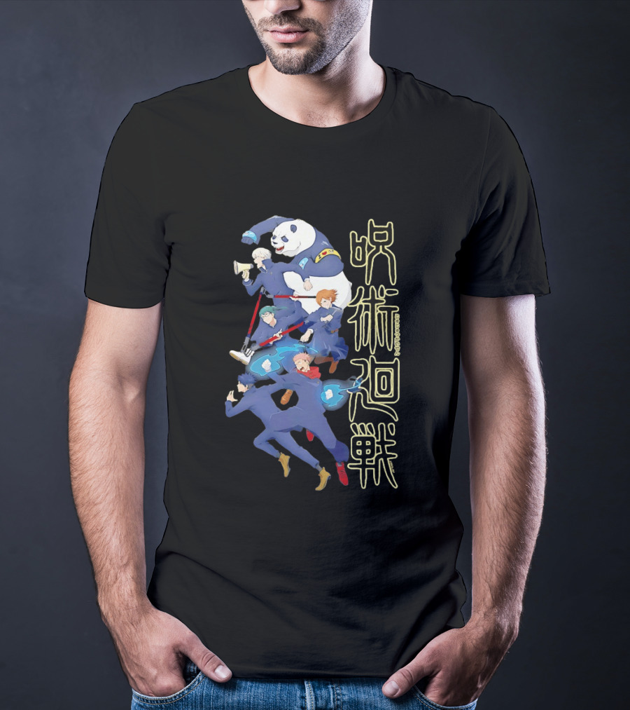 Jujutsu Kaisen Group Yuji Itadori Panda Megumi Fushiguro Nobara Kugisaki Anime Characters T-Shirt