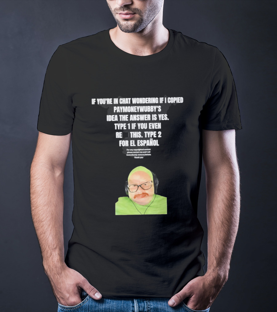 Vincent Cyr If You're In Chat Wondering If I Copied Paymoneywubby Type 1 Type 2 T-Shirt