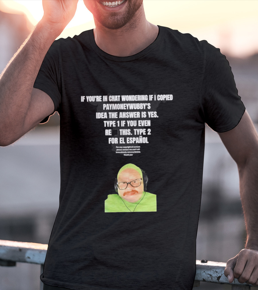 Vincent Cyr If You're In Chat Wondering If I Copied Paymoneywubby Type 1 Type 2 T-Shirt