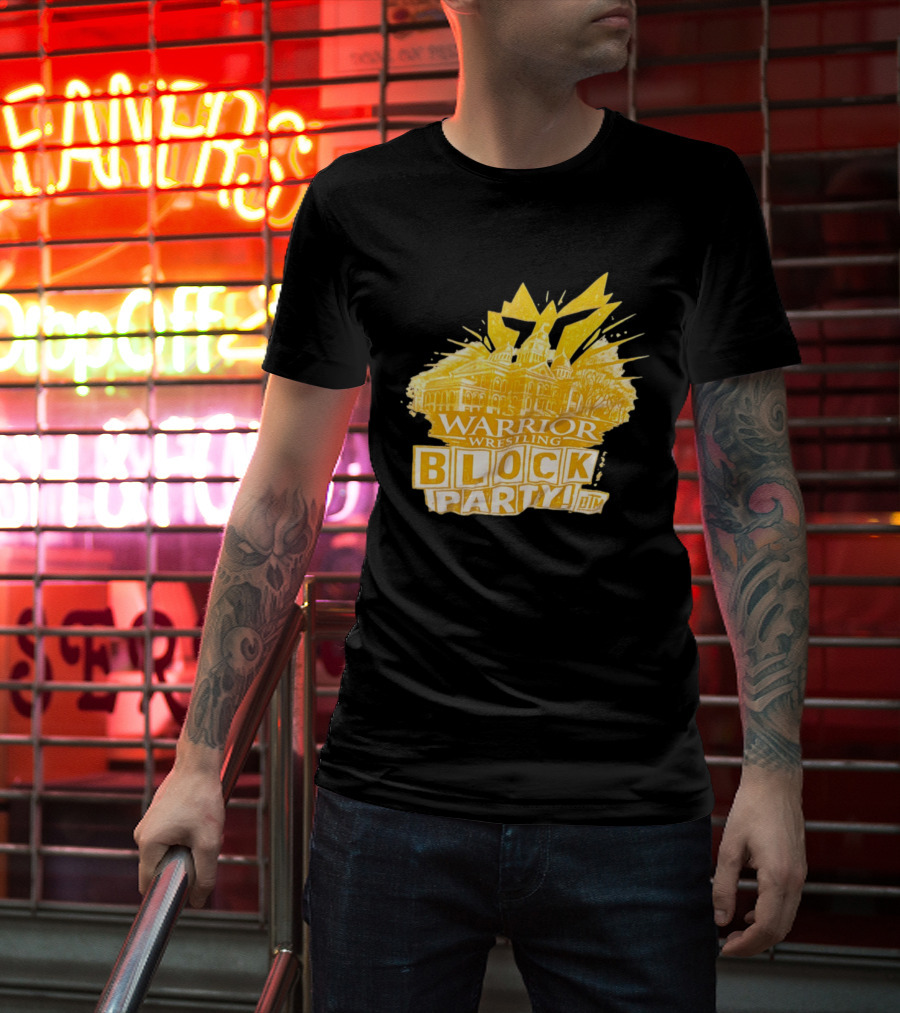 Warrior Wrestling Block Party BTM Yellow Graffiti Explosion T-Shirt