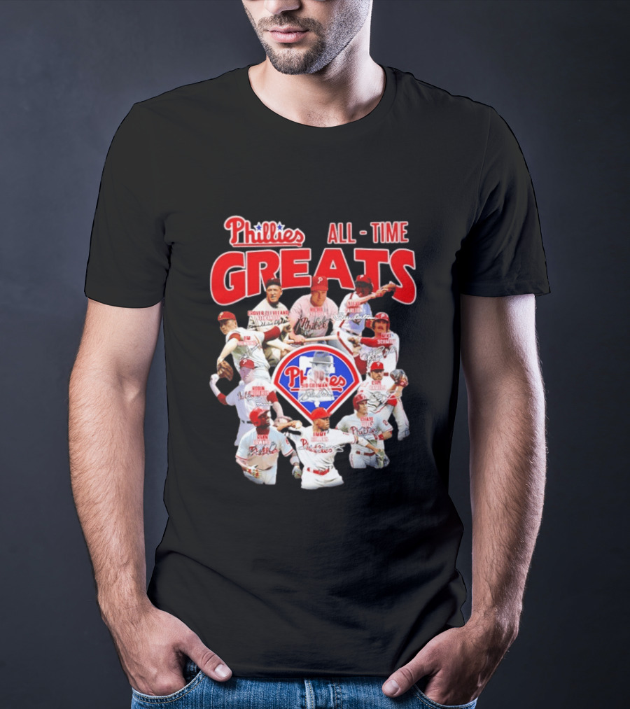 Philadelphia Phillies All Time Greats Baseball Legends Team T-Shirt