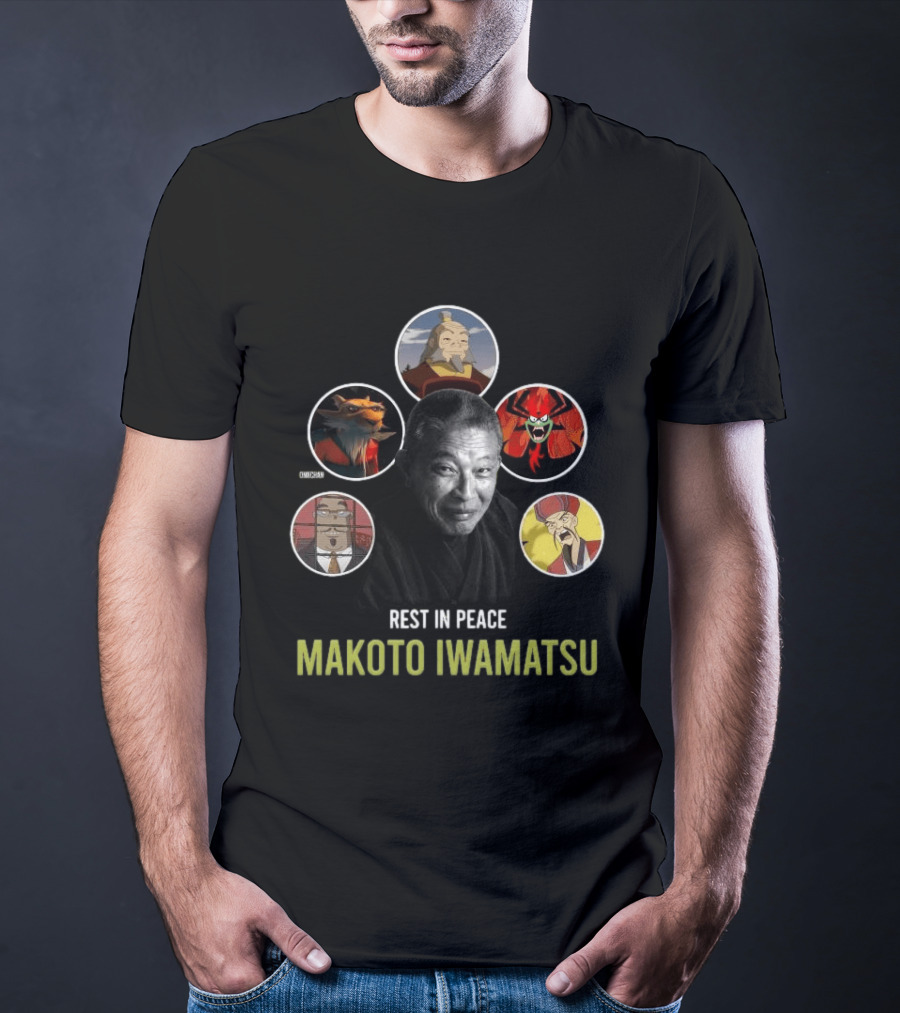 Rest In Peace Makoto Iwamatsu Uncle Iroh Aku Splinter Happy Cat Image T-Shirt
