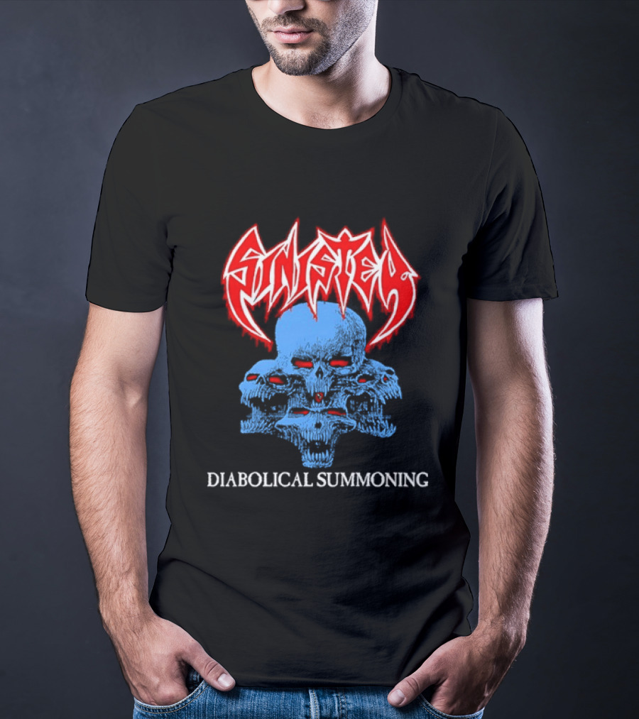 Sinister Diabolical Summoning Death Metal Skulls T-Shirt