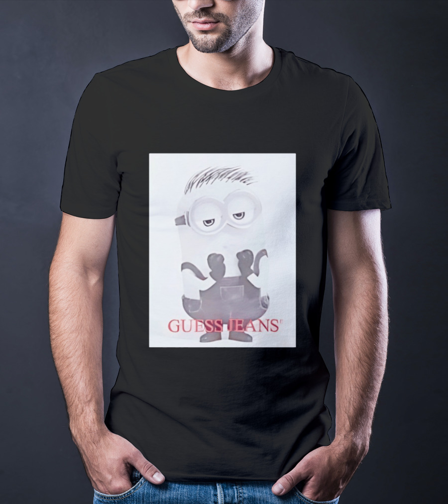 Minion Guess Jeans Despicable Me Goggle Wearing Cartoon T-Shirt