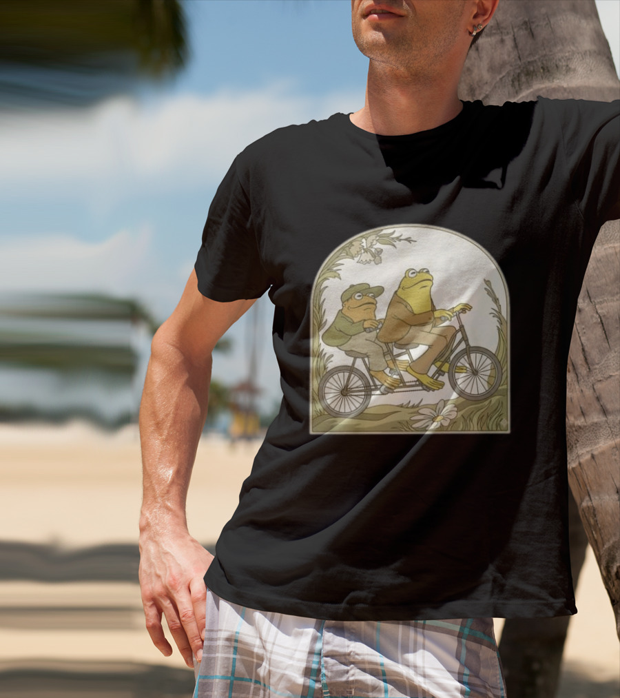 Frog And Toad Riding Tandem Bicycle T-Shirt