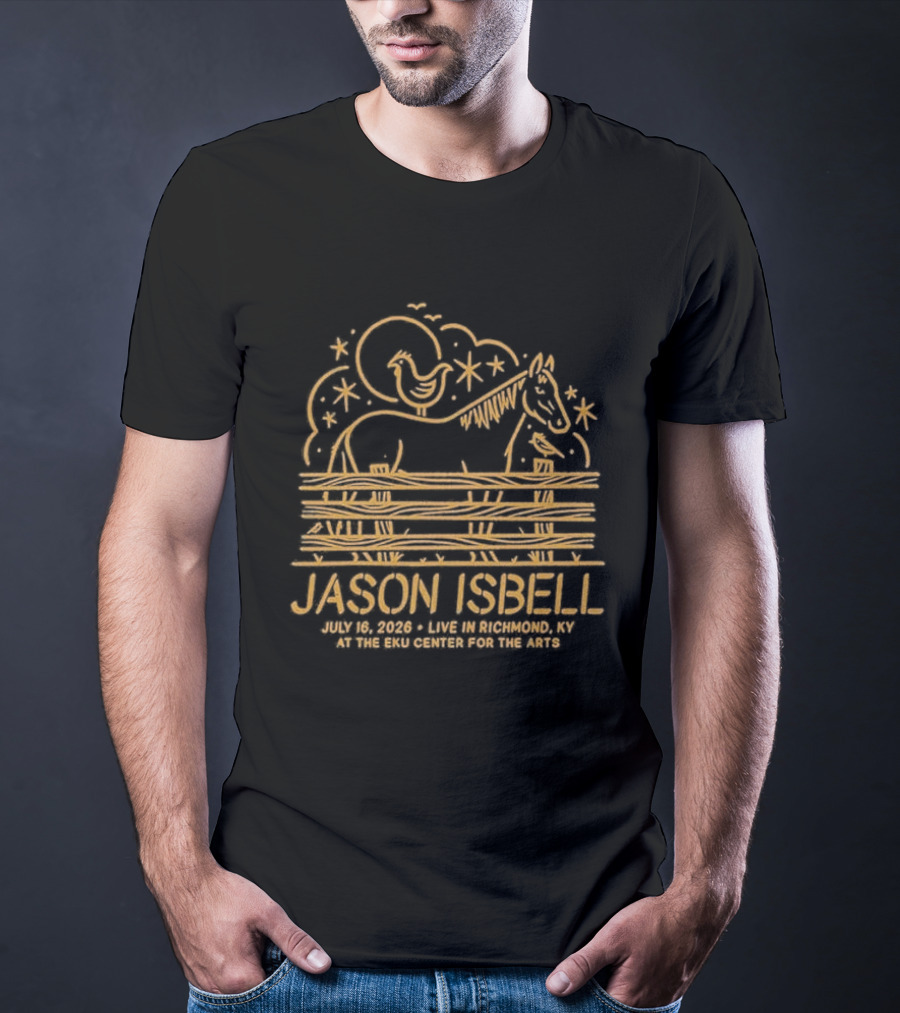 Jason Isbell And The 400 Unit Horse And Moon Print Richmond KY Jul 16 2026 Tour T-Shirt