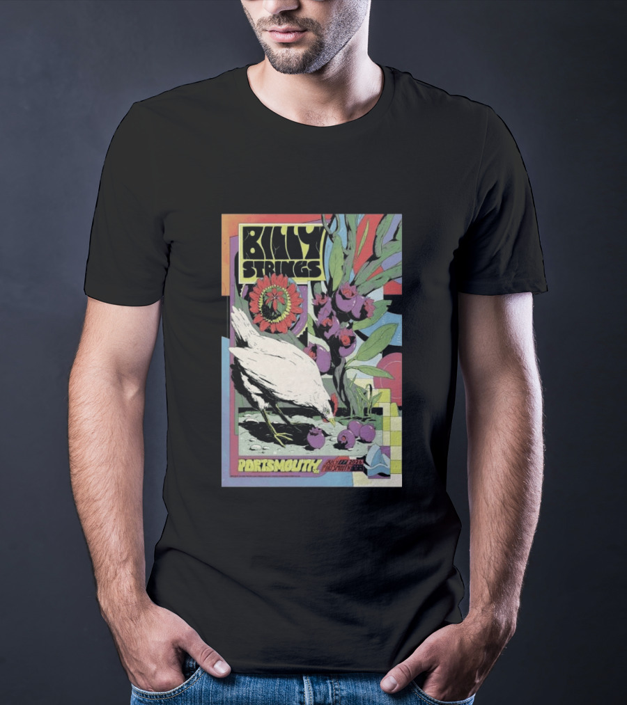 Billy Strings Jul 17 2026 Portsmouth Pavilion Chicken Flower T-Shirt