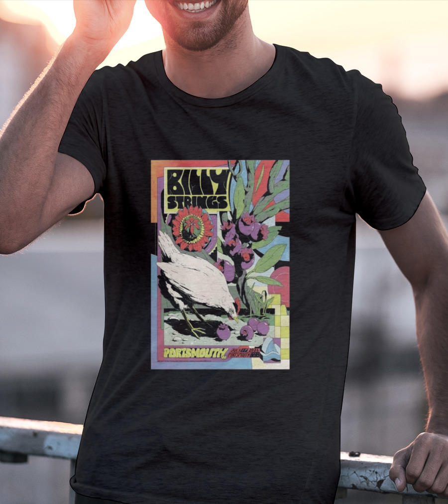 Billy Strings Jul 17 2026 Portsmouth Pavilion Chicken Flower T-Shirt