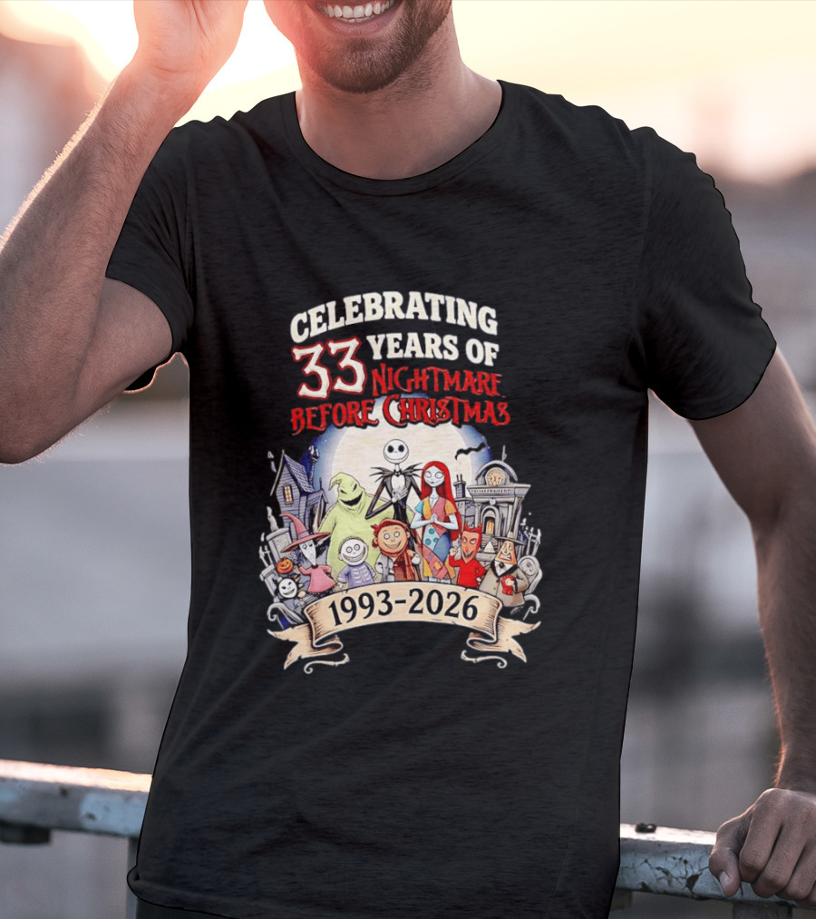 Celebrating 33 Years Of Nightmare Before Christmas 1993 2026 T-Shirt