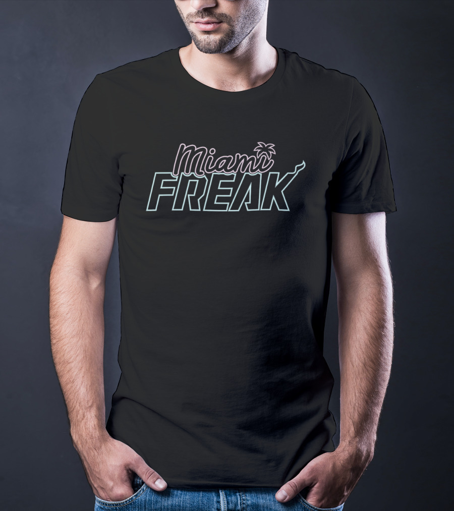 Miami Freak Neon Palm Tree Vibes T-Shirt