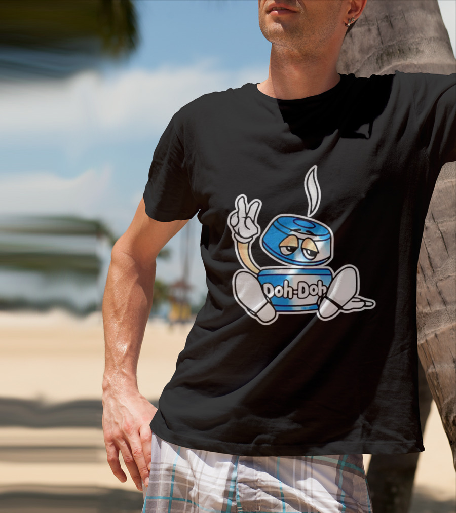 Doh Doh Peace Sign Playful Cartoon Character In Relaxed Pose T-Shirt