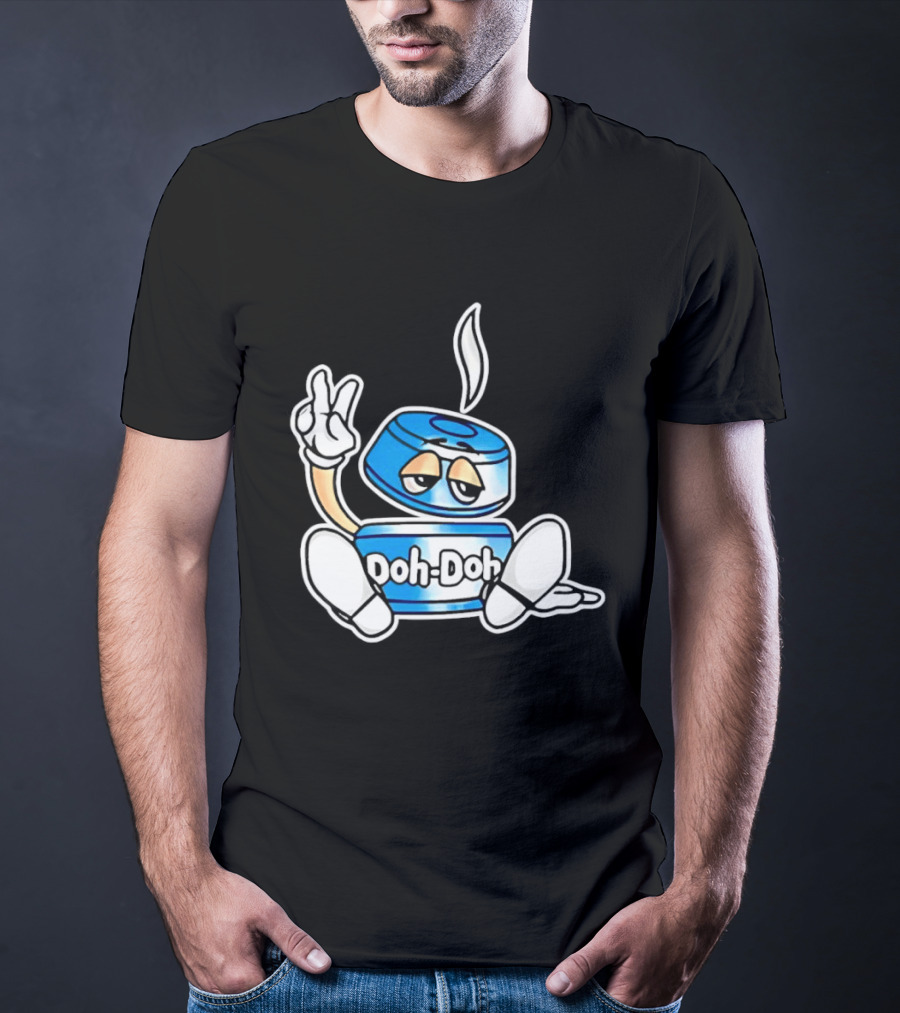 Doh Doh Peace Sign Playful Cartoon Character In Relaxed Pose T-Shirt