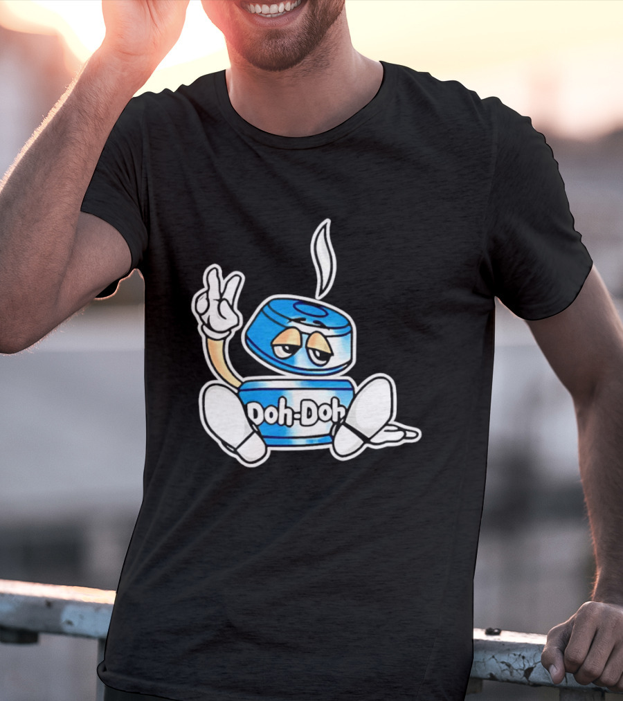 Doh Doh Peace Sign Playful Cartoon Character In Relaxed Pose T-Shirt