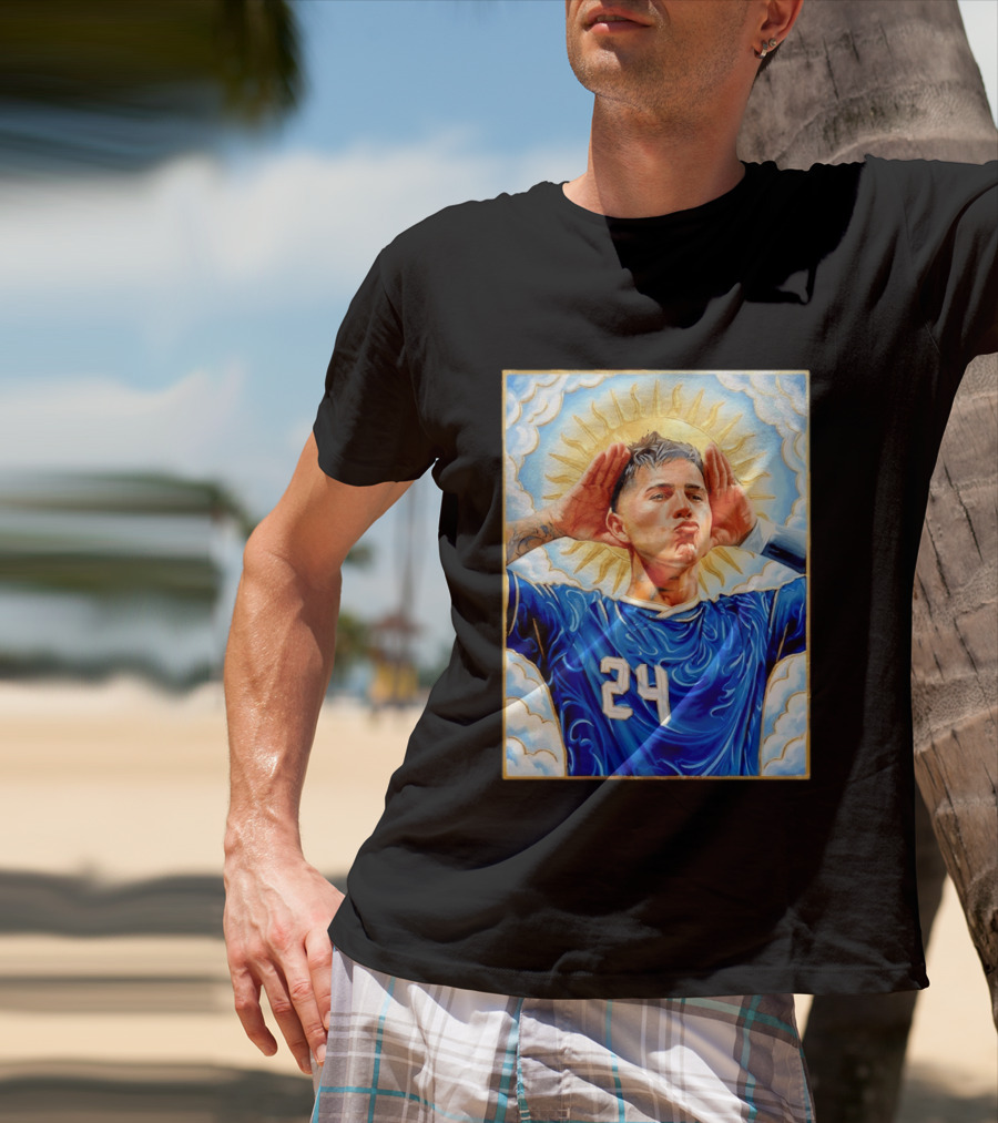 Enzo Fernández 24 Argentina Sun Of May Hands To Ears Gesture T-Shirt