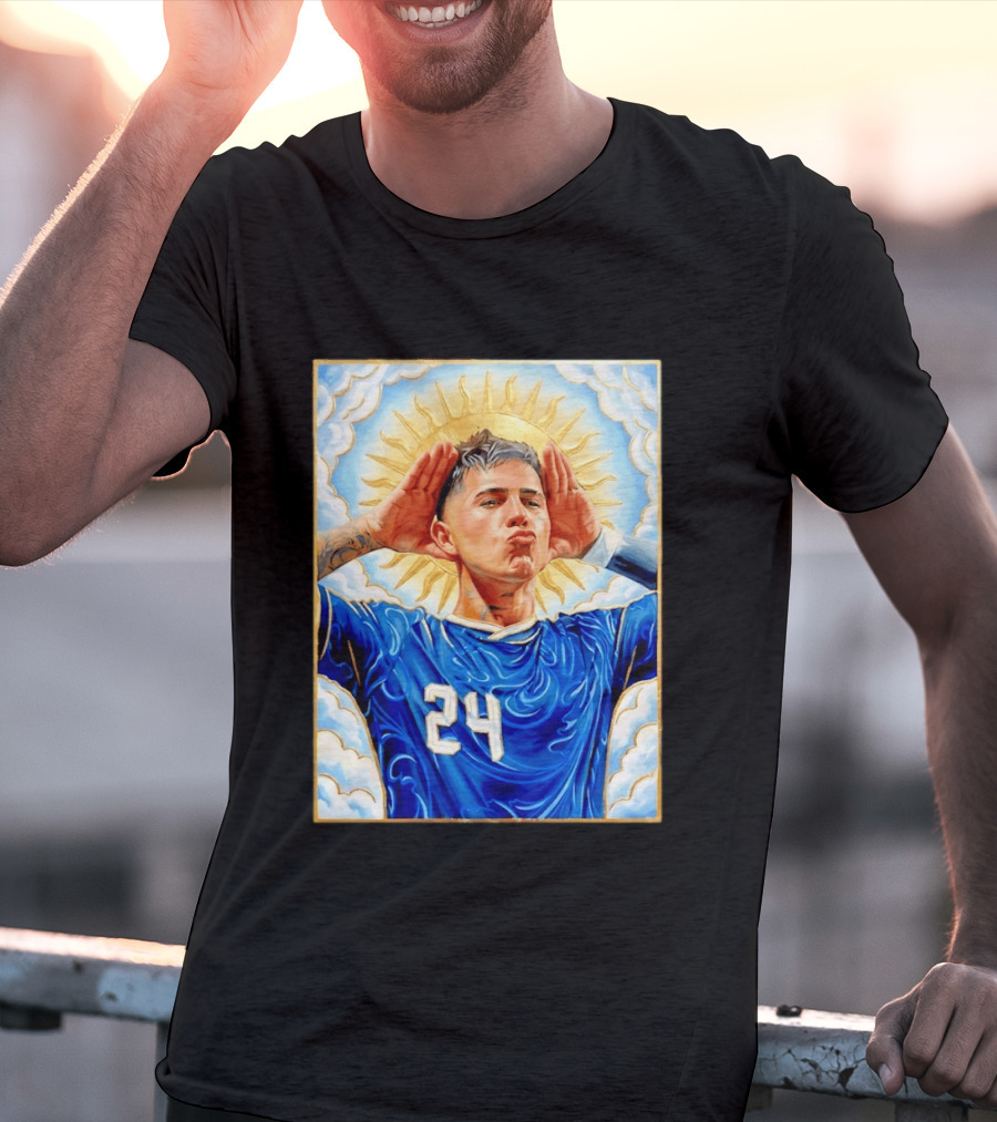Enzo Fernández 24 Argentina Sun Of May Hands To Ears Gesture T-Shirt