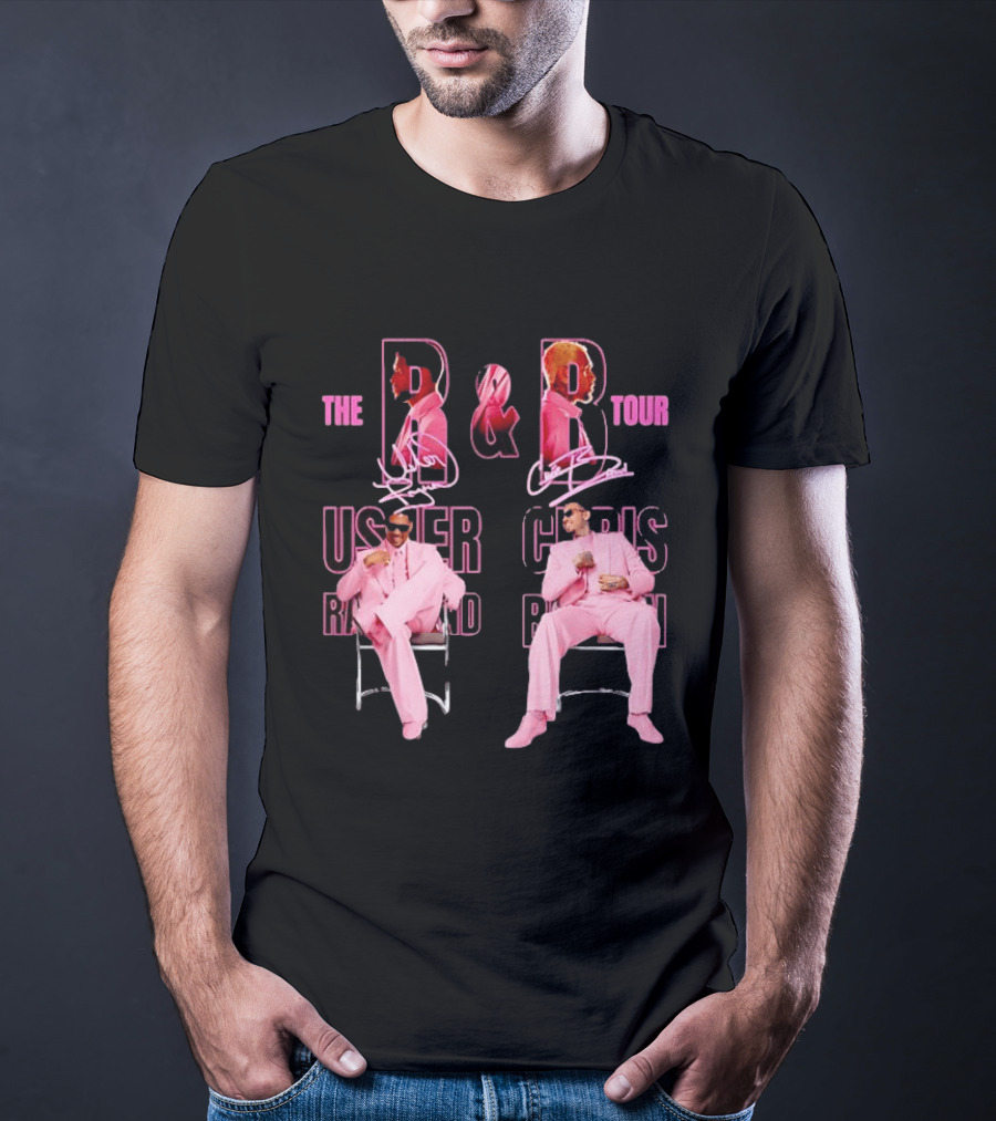 The B And B Tour Usher Chris Brown Pink Suits T-Shirt